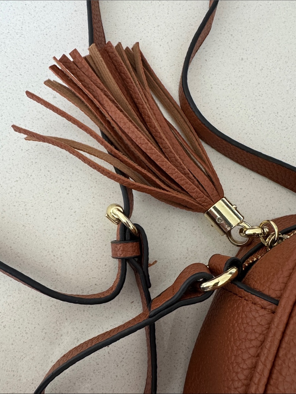 Faux Leather Crossbody Bag in Brown - Picture 3 of 4